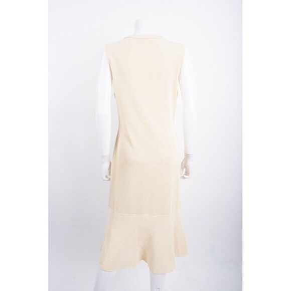 Calvin Klein Collection Womens Textured Knit Midi Dress XL Beige Sleeveless - Picture 4 of 6